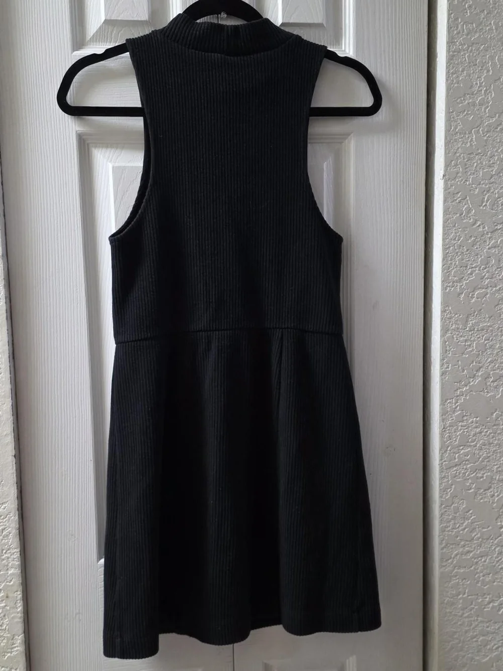 Free People Black Ribbed Knit Top